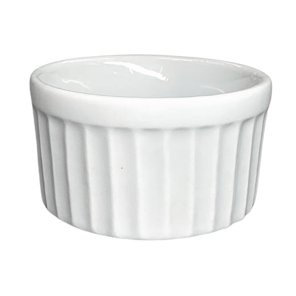 Ramekim em Porcelana de 200 ML Branco Canelado BelaVista