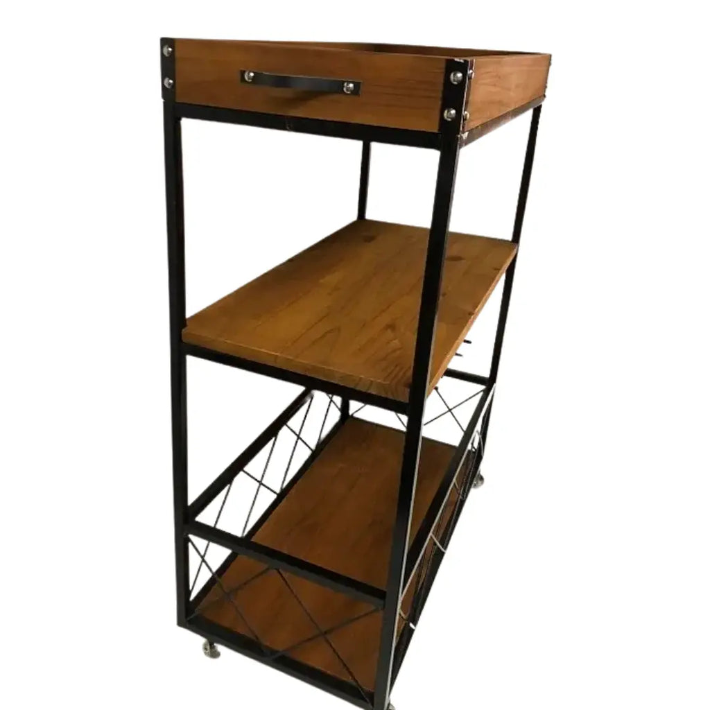 Carrinho Bar Industrial Madeira E Ferro Sob Medida Rustico A Gourmet