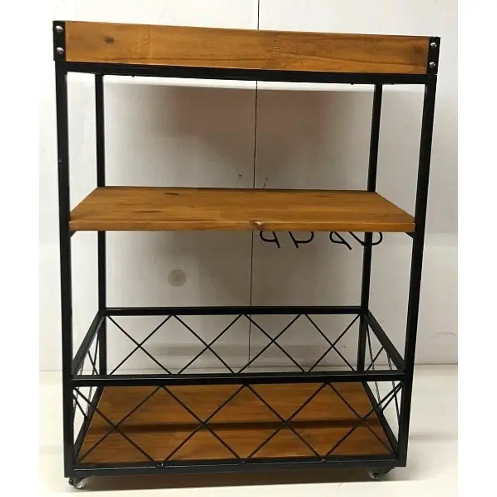 Carrinho Bar Industrial Madeira E Ferro Sob Medida Rustico A Gourmet