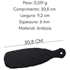 Tábua Comprida P/ Servir Em Ardósia 30,5cm Rústica Preta Oxford