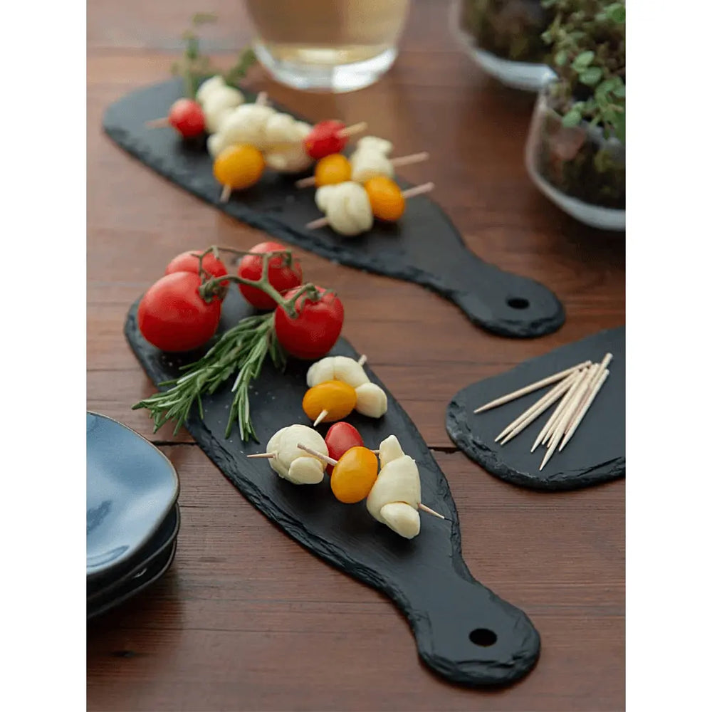 Tábua Comprida P/ Servir Em Ardósia 30,5cm Rústica Preta Oxford