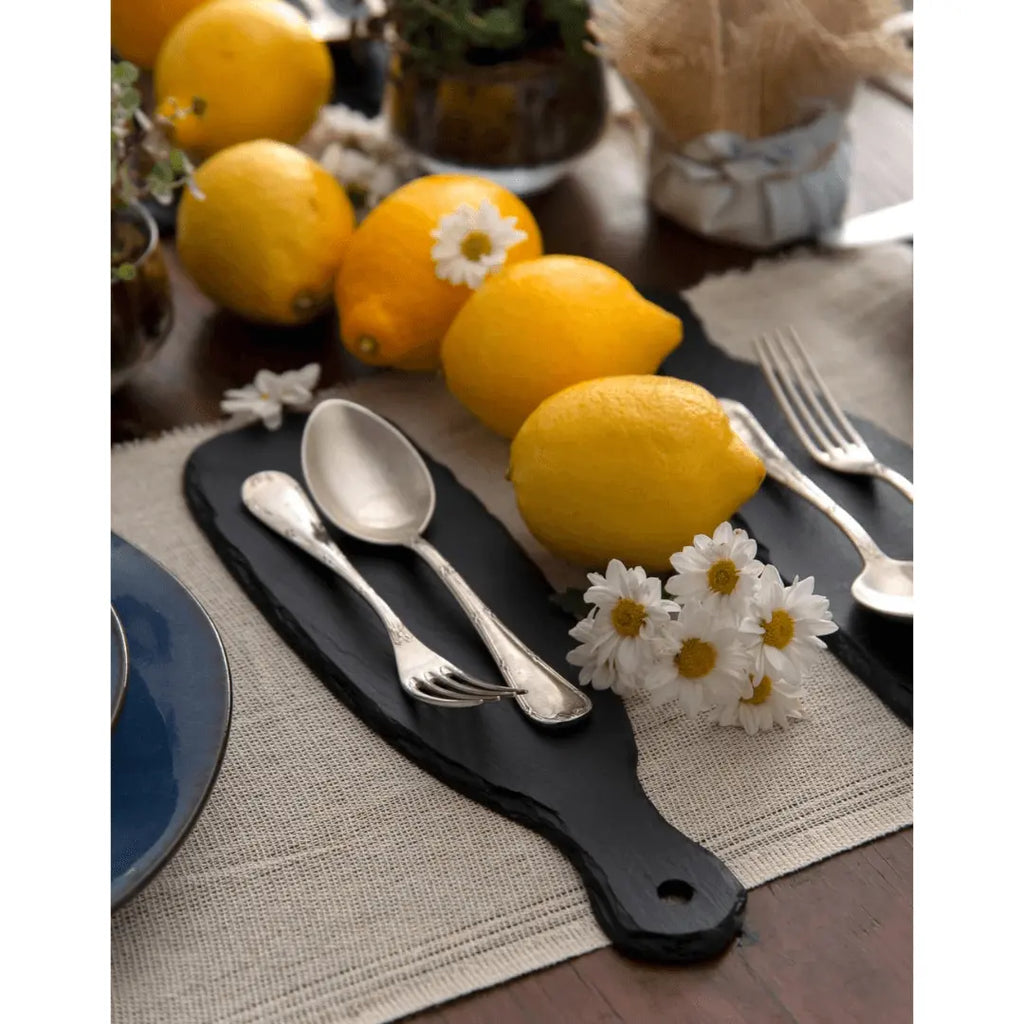 Tábua Comprida P/ Servir Em Ardósia 30,5cm Rústica Preta Oxford