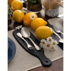 Tábua Comprida P/ Servir Em Ardósia 30,5cm Rústica Preta Oxford