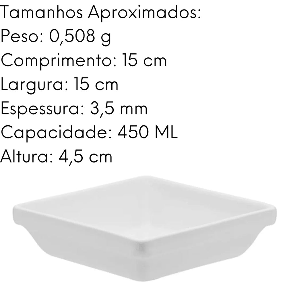 Travessa Refrataria Empilhavel Branca Oxford 15x15 Oxford