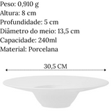 Prato De Entrada 30,5cm 240ml Branco Oxford Chapéu Fundo