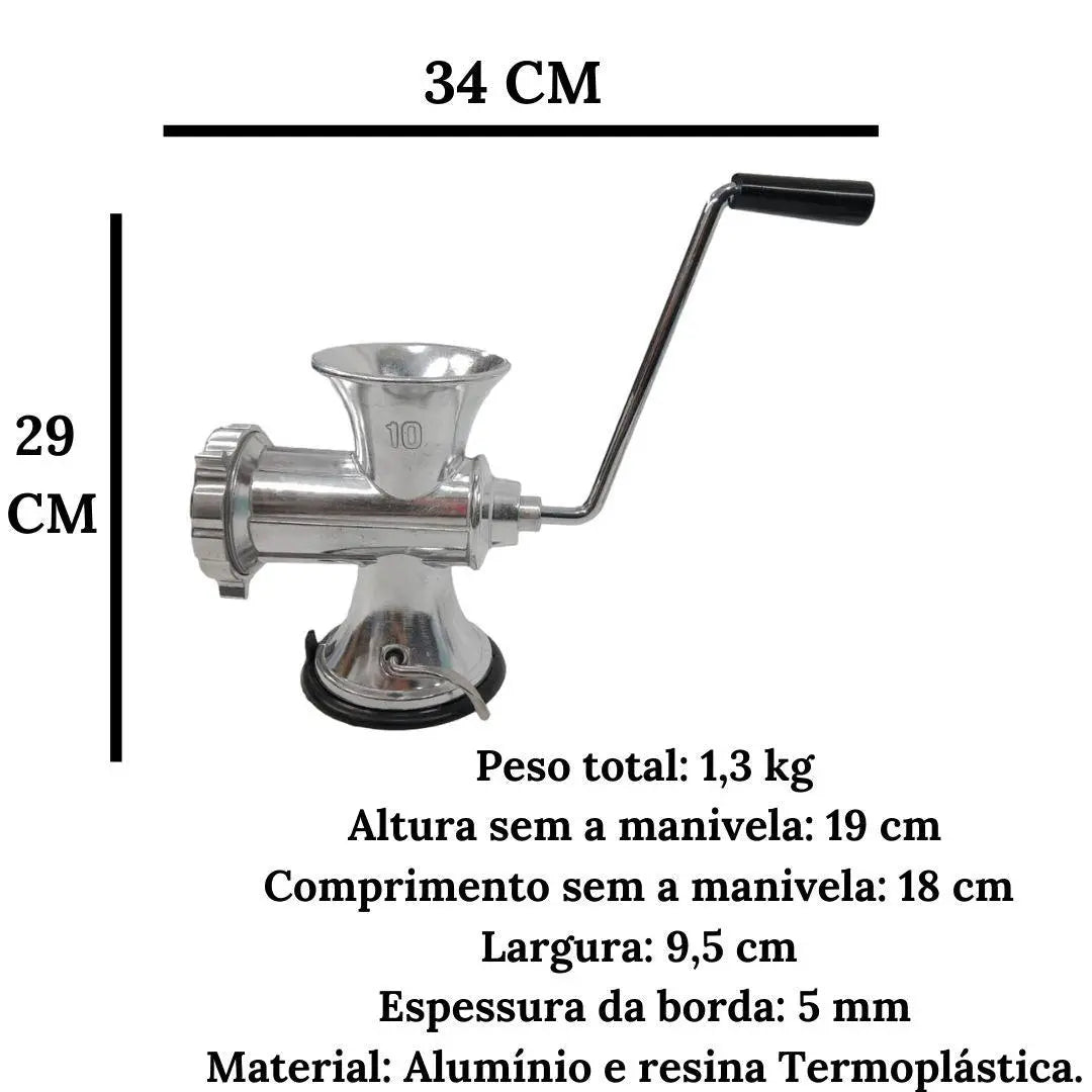 Moedor De Carne Manual Hercules Alumínio Hercules