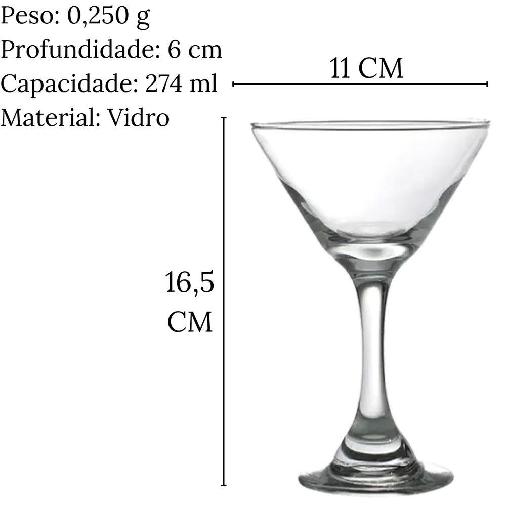 Taça Martini 274ml Cristar Drink Class Home