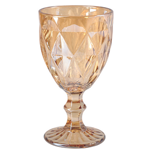 Taça Água Diamante Âmbar Metalizado 300ml Class Home