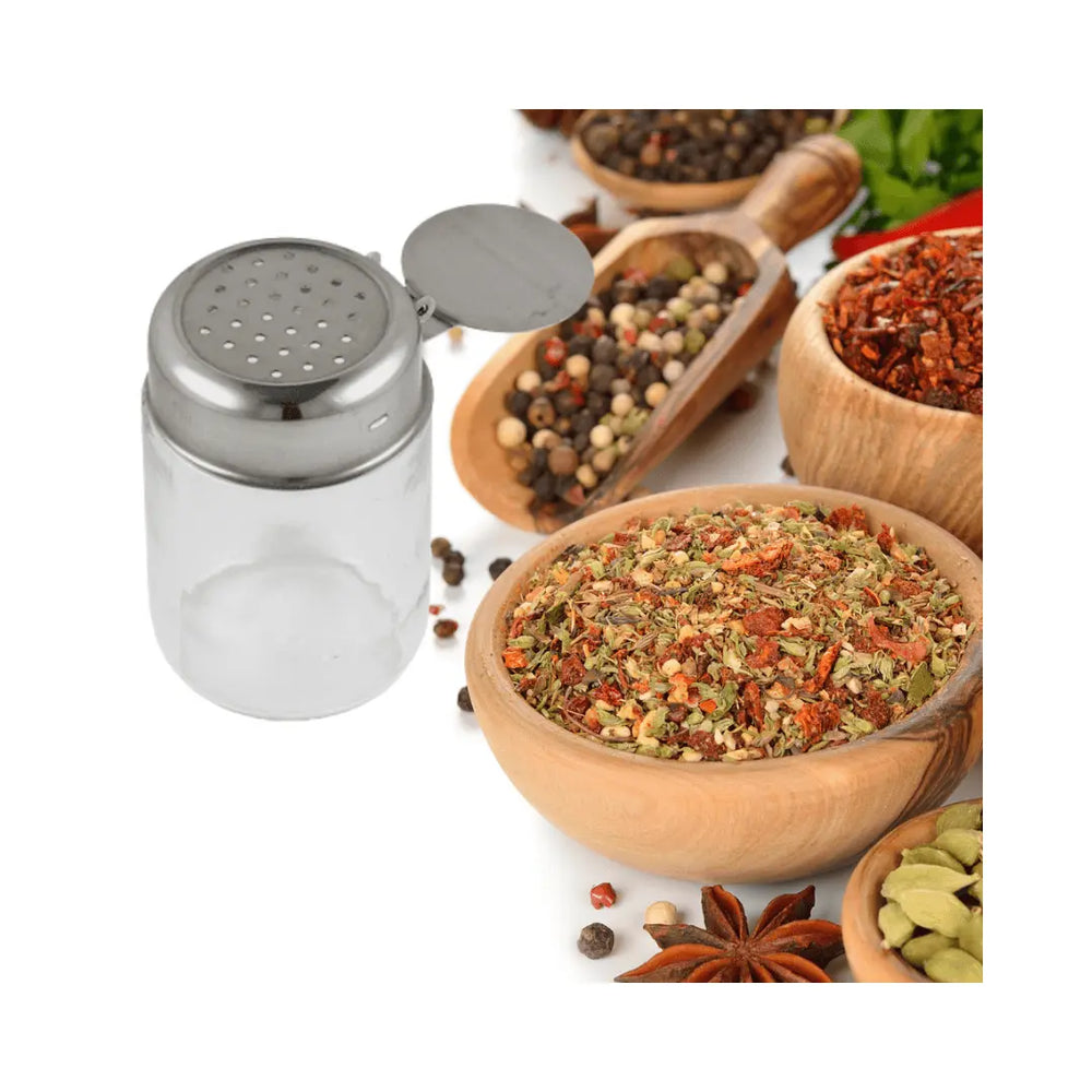 Porta Tempero C/ Tampa Em Aço Inox Alissan