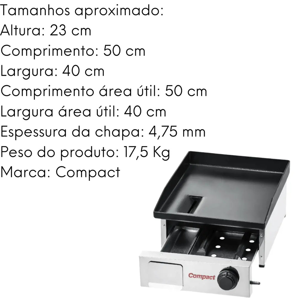 Chapa Bifeteira para Lanche Compact Compact