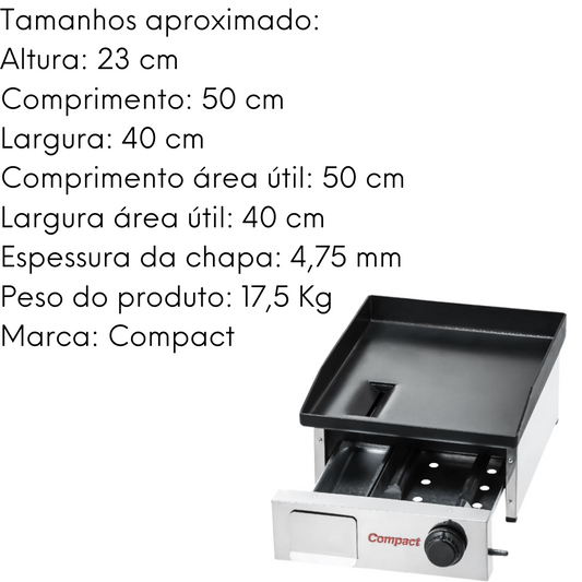 Chapa Bifeteira para Lanche Compact