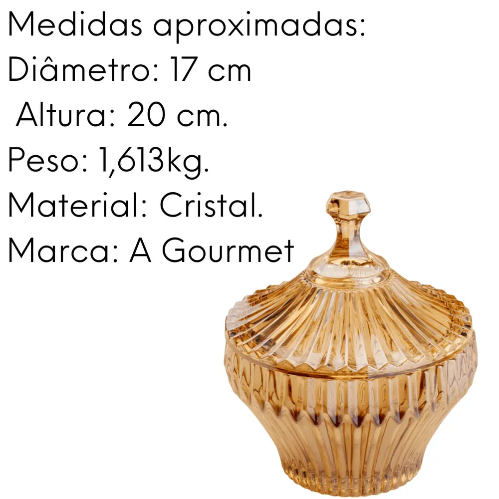 Potiche cristal renaissance âmbar 17 cm Lyor