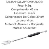 Garfo Hotel C/ Cabo Baquelite 3 Dentes De Alumínio ABC