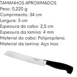 Faca De Pão Elegance Mundial Preta 8° Hercules
