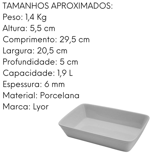 Travessa Assadeira 1,9L Porcelana Linea Forma