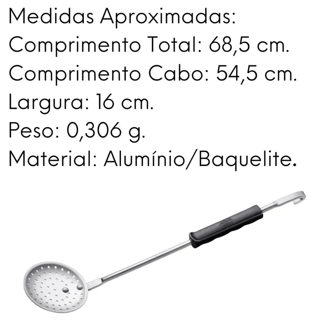 Escumadeira Hotel Alumínio N16 Cabo Baquelite Main Image