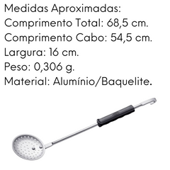 Escumadeira Hotel Alumínio N16 Cabo Baquelite