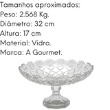 Centro de Mesa com Pé Diamond de Vidro