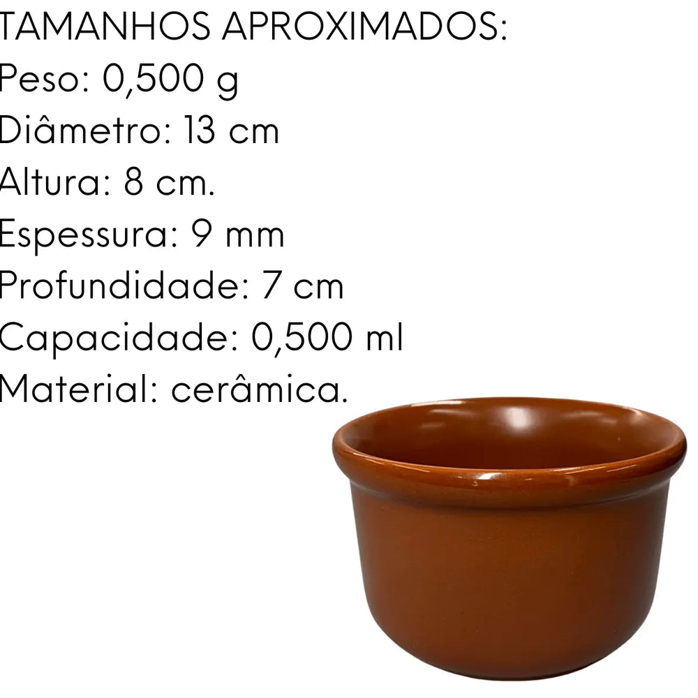 Cumbuca Cerâmica 500ml N°20 Assar Bela Porcelana