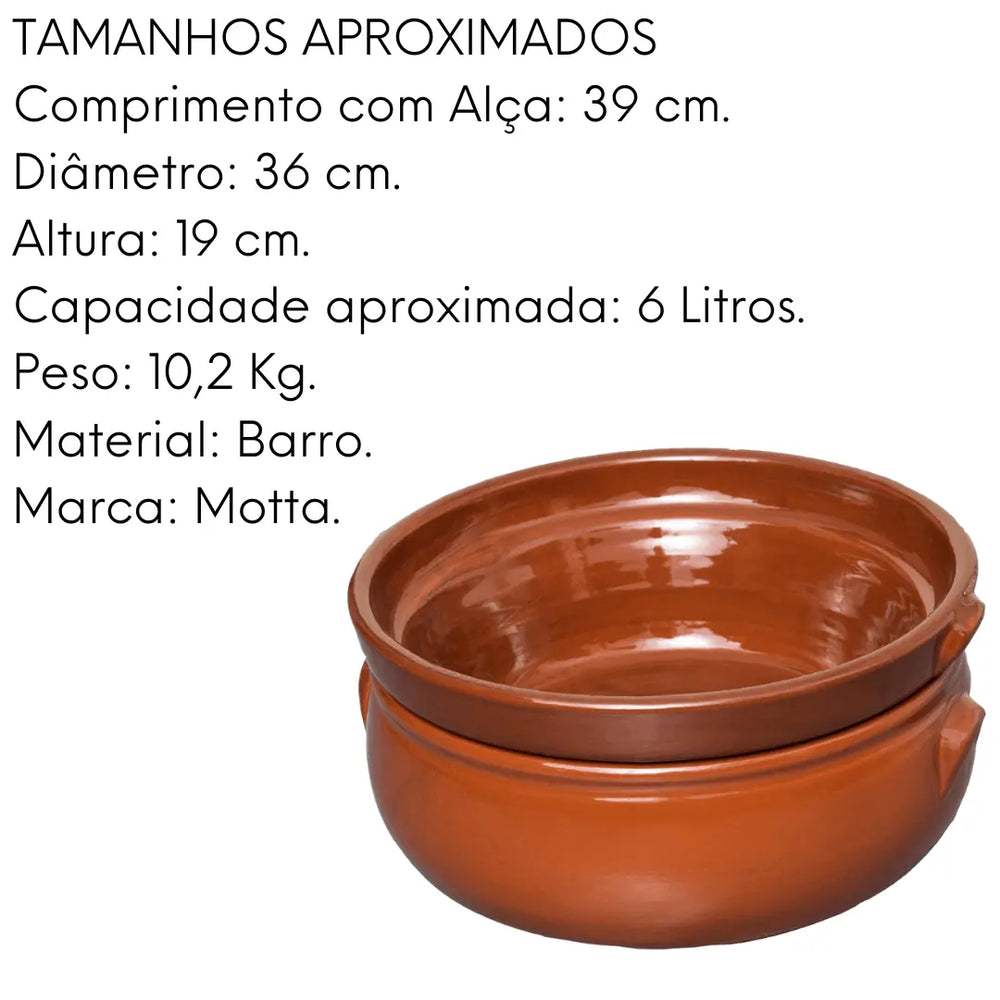 Banho Maria Grande Profissional 39 cm Barro 6L Motta