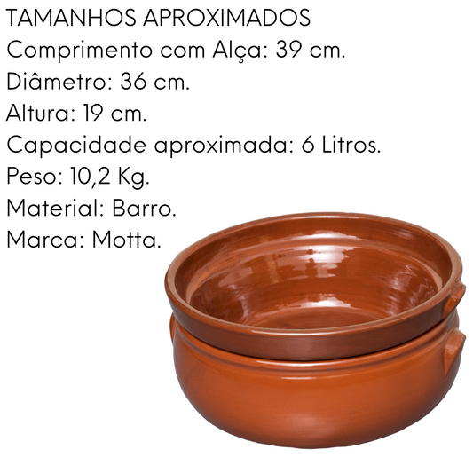 Banho Maria Grande Profissional 39 cm Barro 6L