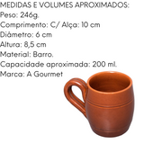 Caneca Aperitivo N° 0 de Barro 200ml