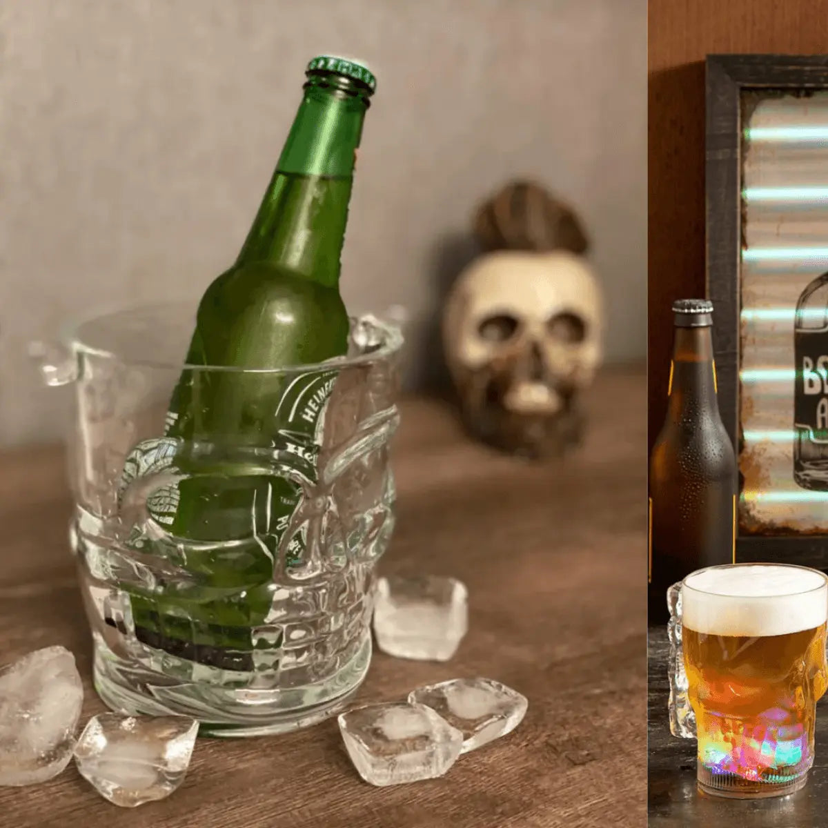 Balde Gelo Caveira Vidro 1L Lyor