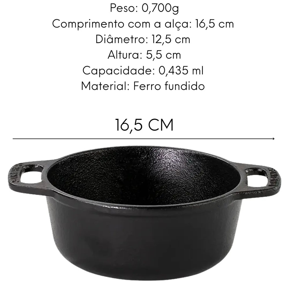 Cumbuca Molheira 12cm Ferro Fundido Santana Santana