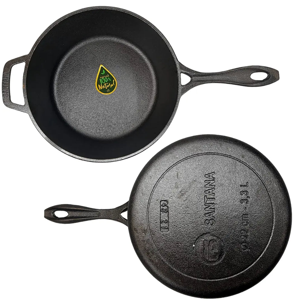 Caçarola 22cm C/ Alça Ferro Fundido 3,3l C/ Tampa Santana