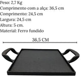 Assadeira Bifeteira Ferro Fundido 2 Alças Santana