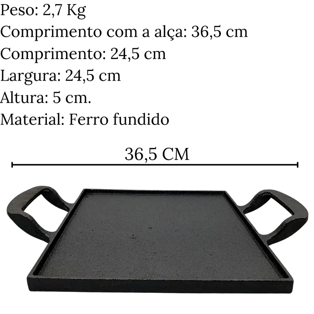 Assadeira Bifeteira Ferro Fundido 2 Alças Santana