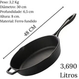 Frigideira Líder N°28 S/ Tampa Em Ferro Fundido Santana