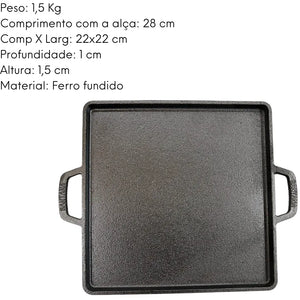 Chapa Aperitivo Lisa Ferro Fundido Santana Santana