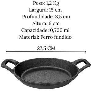 Assadeira Em Ferro Fundido Facile N°1 700ml 2 Alças Santana