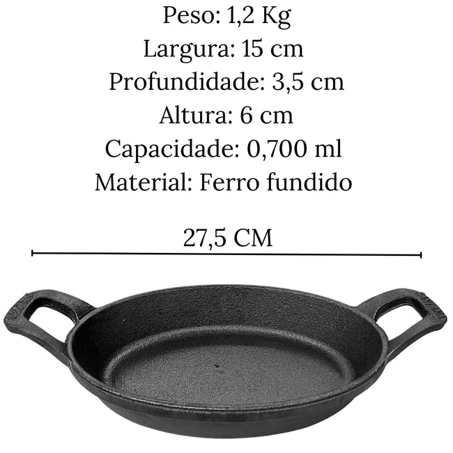 Assadeira Em Ferro Fundido Facile N°1 700ml 2 Alças Main Image