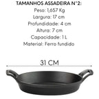 Assadeira Oval Facile Ferro Fundido C/ Alça N°2 1L Santana