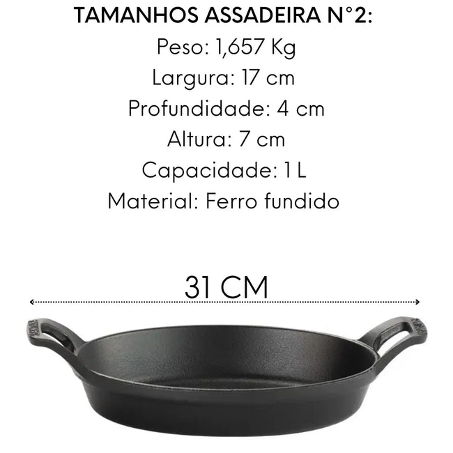 Assadeira Oval Facile Ferro Fundido C/ Alça N°2 1L Main Image