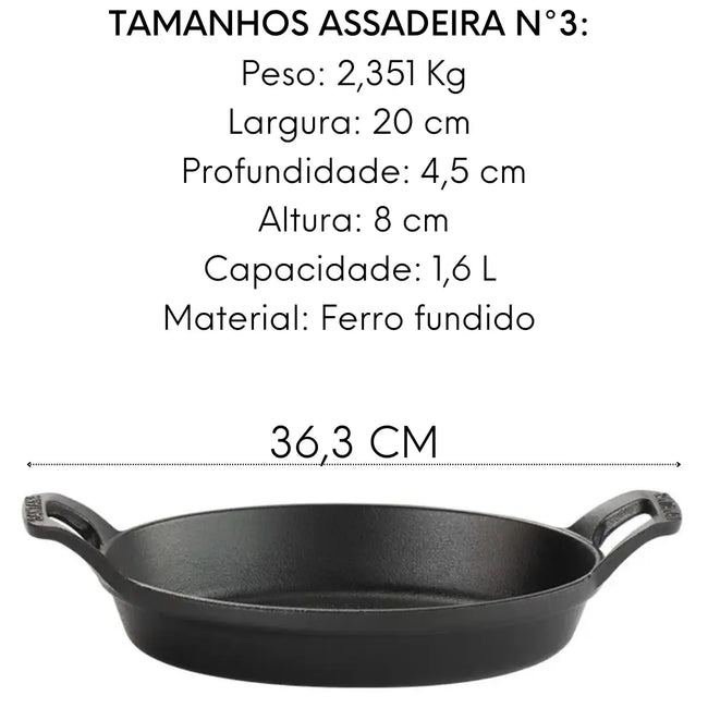 Forma Assadeira Alta C/ Alça Ferro Fundido N°3 Santana Main Image