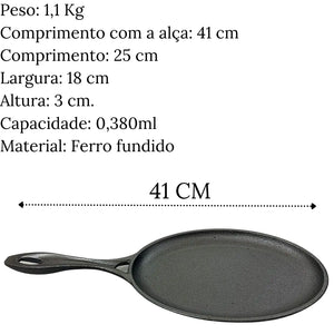 Frigideira Mix Grill Oval Em Ferro Fundido Santana Santana