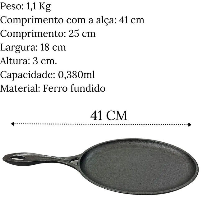 Frigideira Mix Grill Oval Em Ferro Fundido Santana Main Image