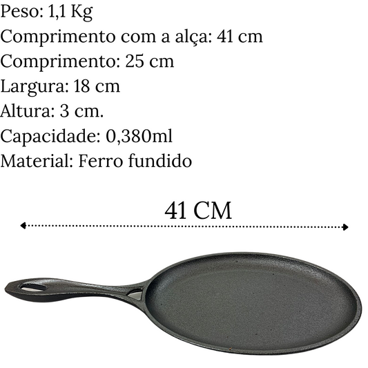 Frigideira Mix Grill Oval Em Ferro Fundido Santana