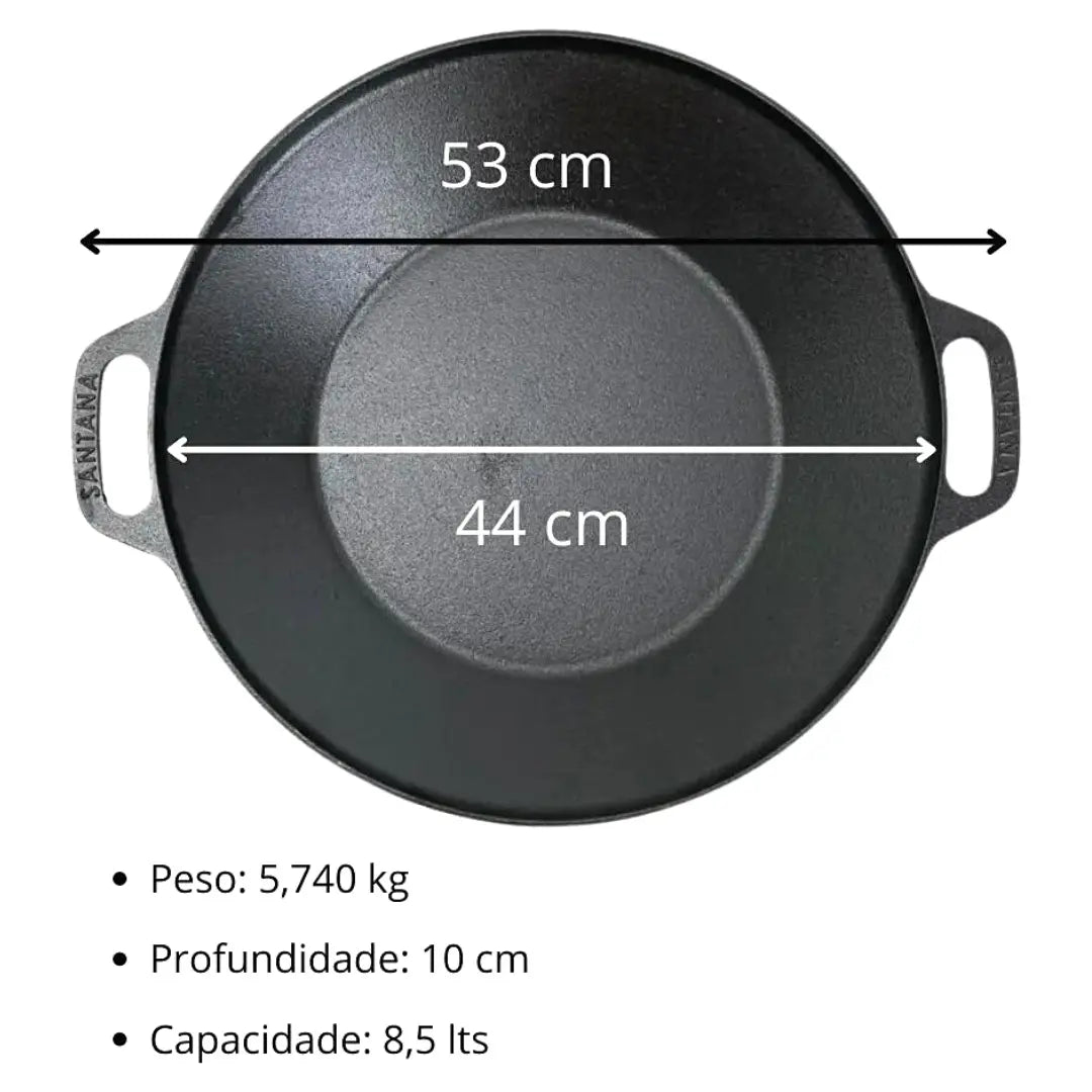 Panela Tacho Santana De Ferro Fundido Disco Arado 44 Santana