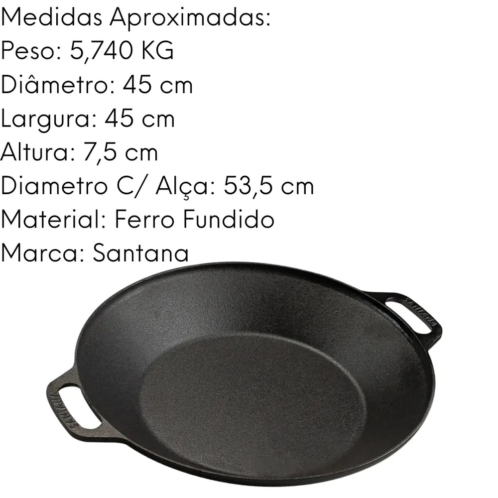 Panela Tacho Santana De Ferro Fundido Disco Arado 44 Santana