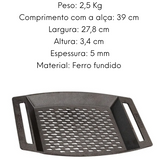 Assadeira Grill Retangular Ferro Fundido