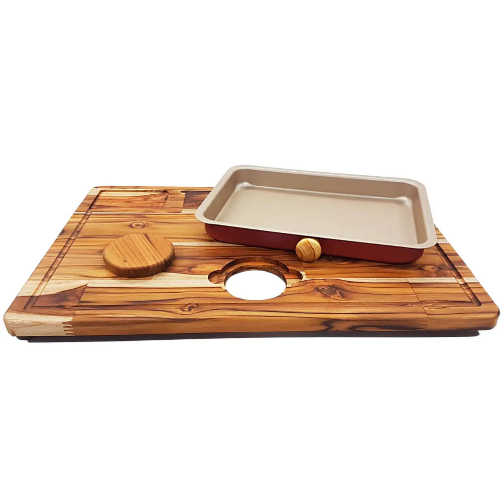 Mesa Para Churrasco em Madeira Com Bandeja A Gourmet