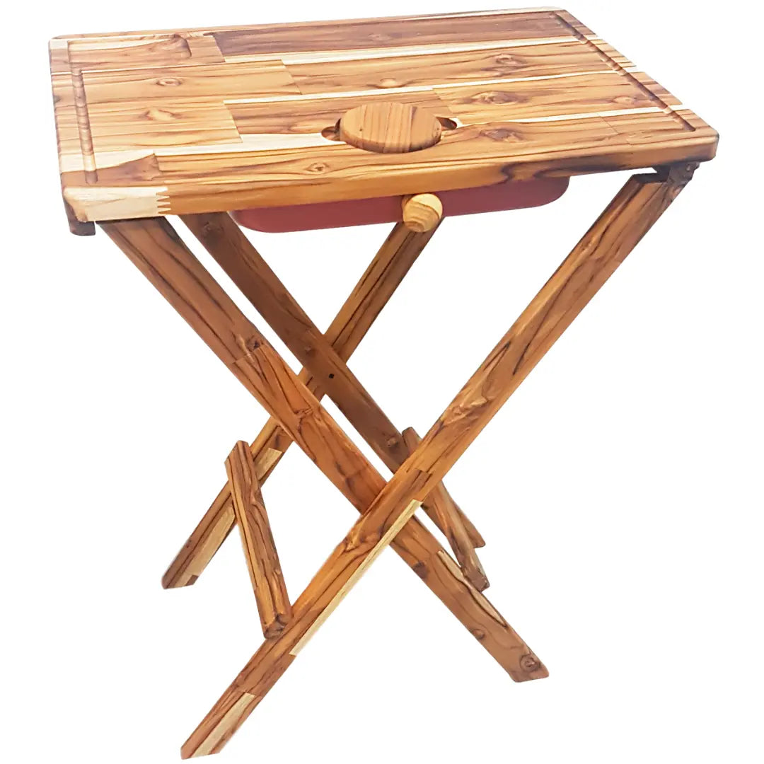 Mesa Para Churrasco em Madeira Com Bandeja A Gourmet