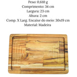 Tabua Chapa Retangular Madeira Teca A Gourmet