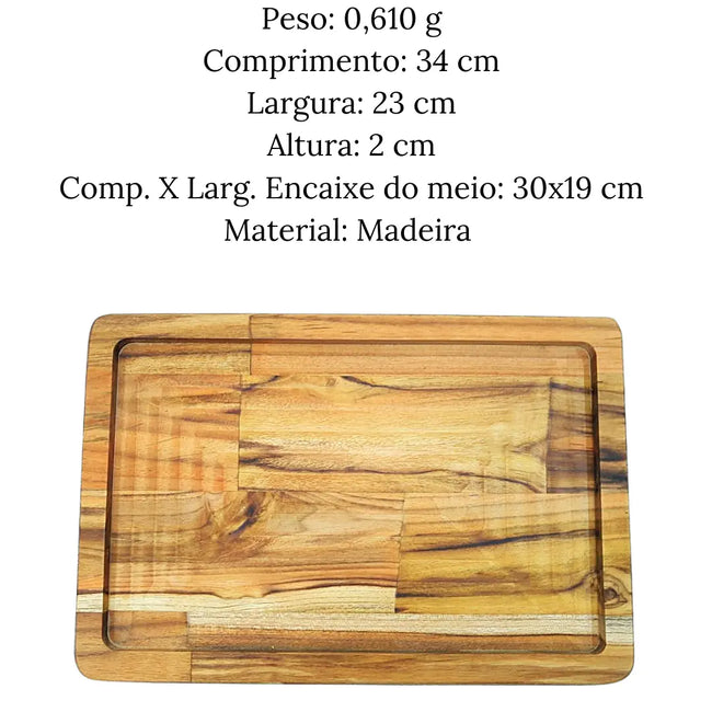 Tabua Chapa Retangular Madeira Teca Main Image