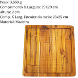 Tabua Madeira Teca Quadrada A Gourmet