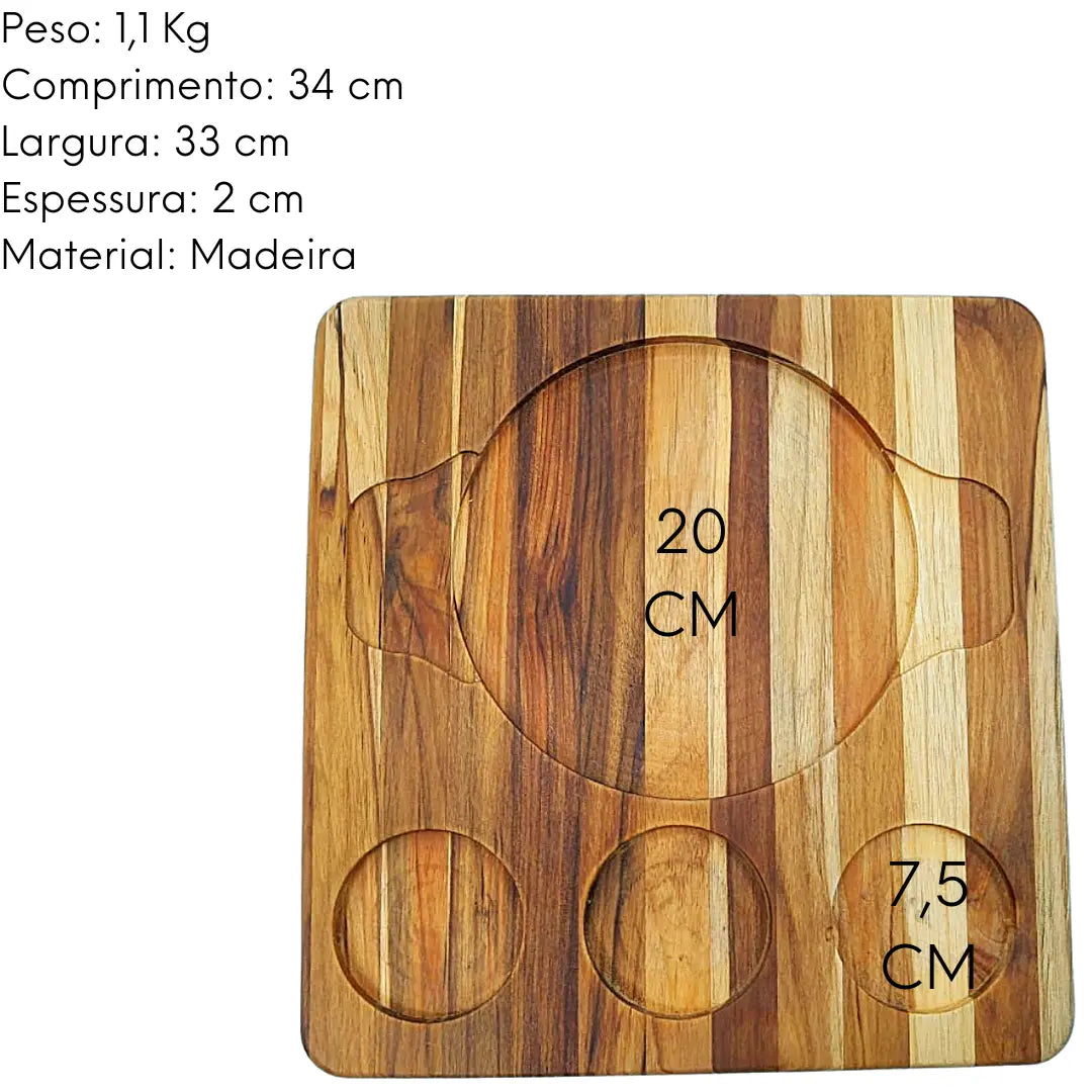 Tabua Madeira Teca Redonda A Gourmet